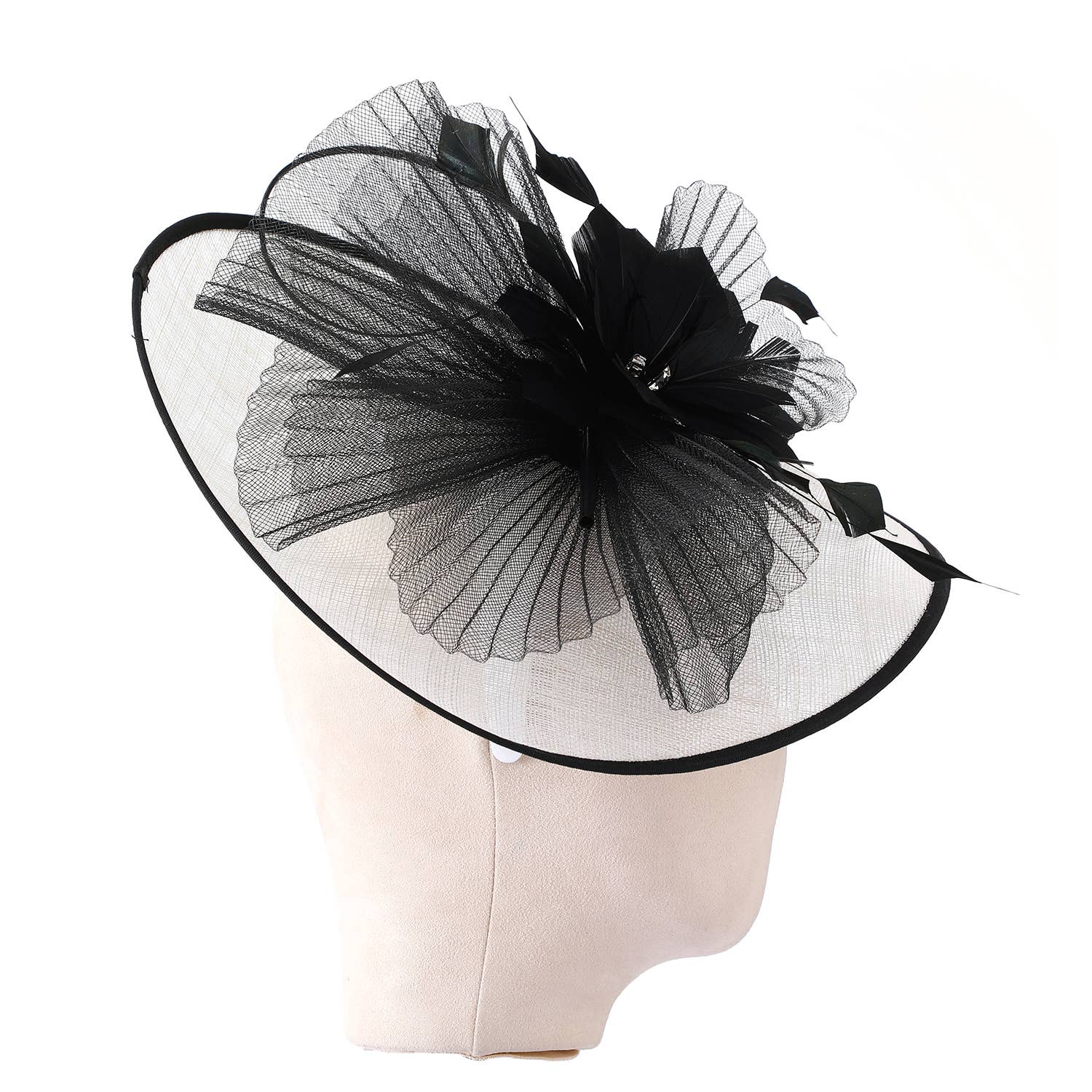 PEACH ACCESSORIES – wholesale Fascinator hat – Women's – Elegant Wide Brim Fascinator Hat TGH0669
