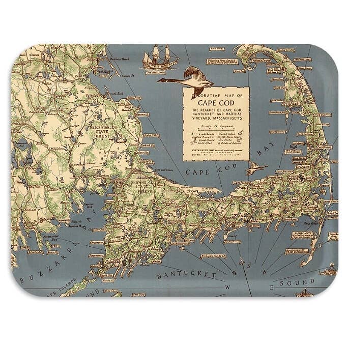 Cape Cod 1940 Serving Map Tray for wholesale by Trays4Us