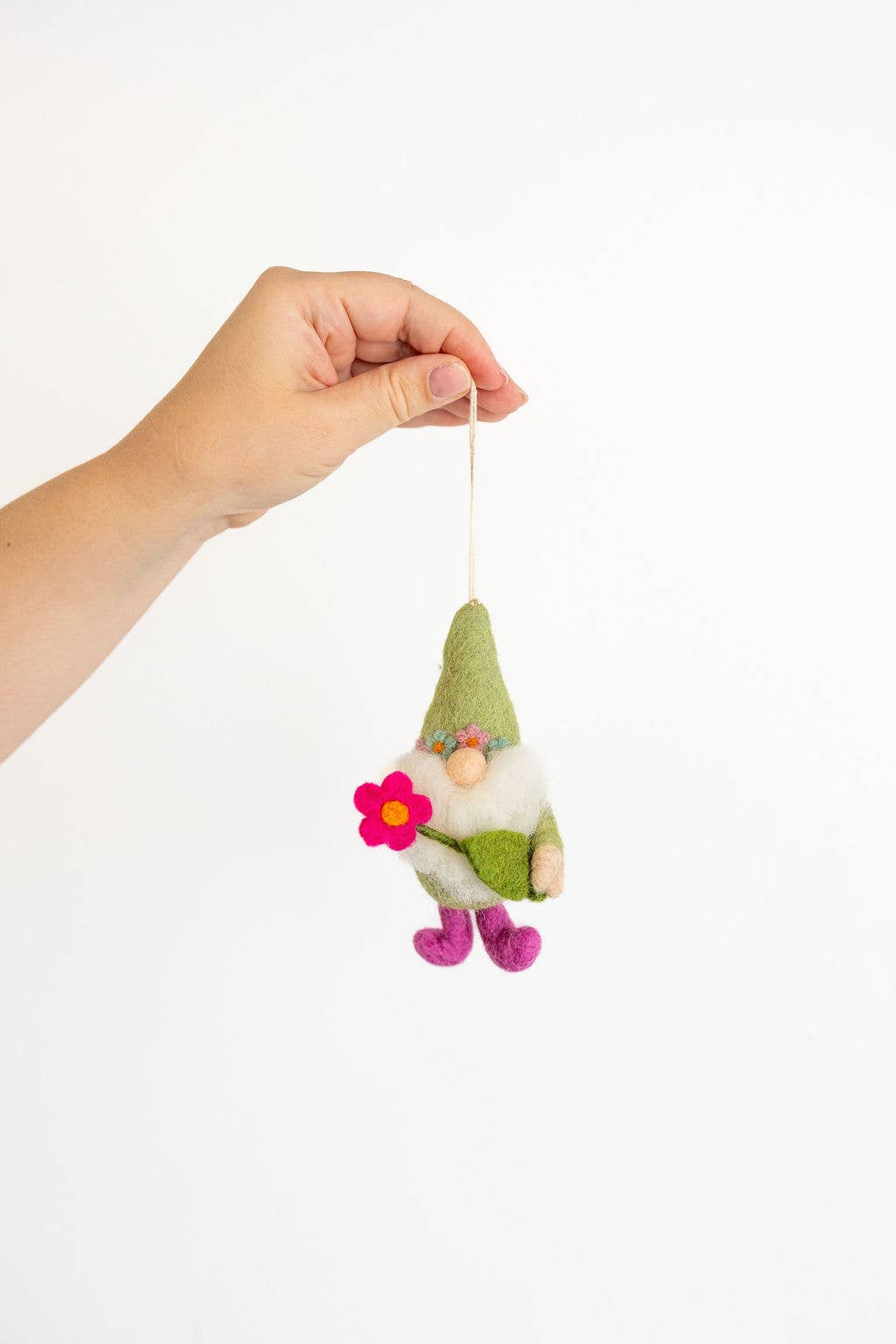 Nivas - Wholesale Ornament - Easter Gnome Felt Ornament - Flower - Holiday Decor