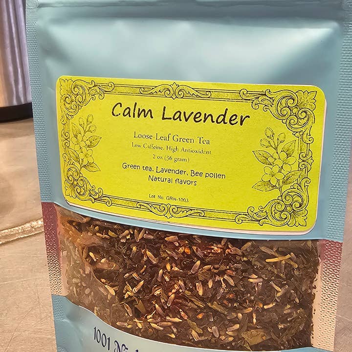 Thé vert à la lavande calme pour la vente par 1001 Nights Tea