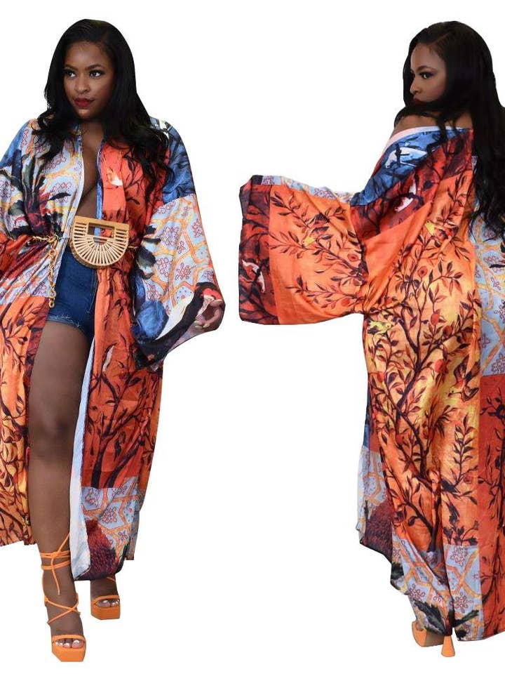 street wear silk plus size overcoat kimonos ladies for wholesale by Flarix