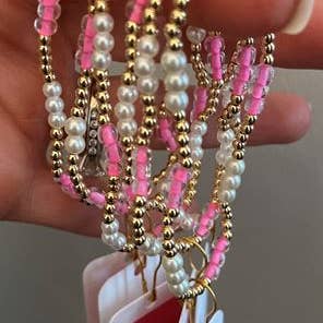 Stick Style - Wholesale Beaded Bracelet - Gold Filled & Pearl Bracelet - water proof/ non-tarnish