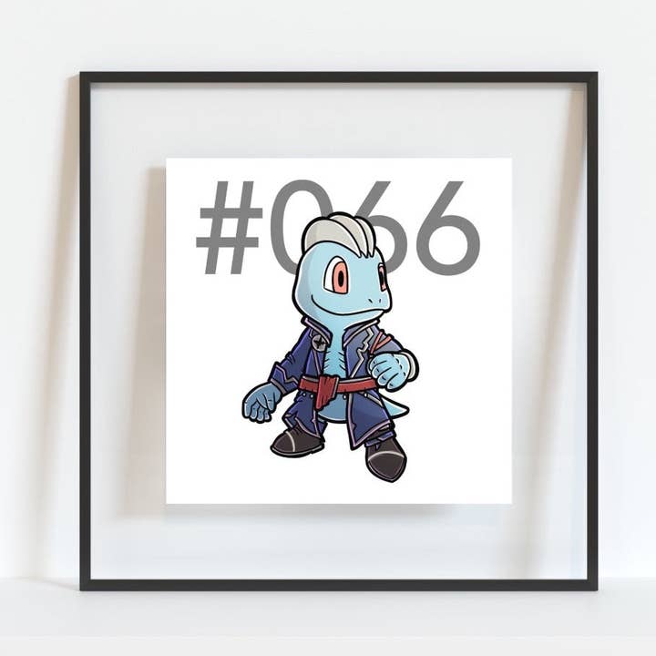 Machop Pokemon Pirate Gamer Art Print for wholesale by Colour Me Fun