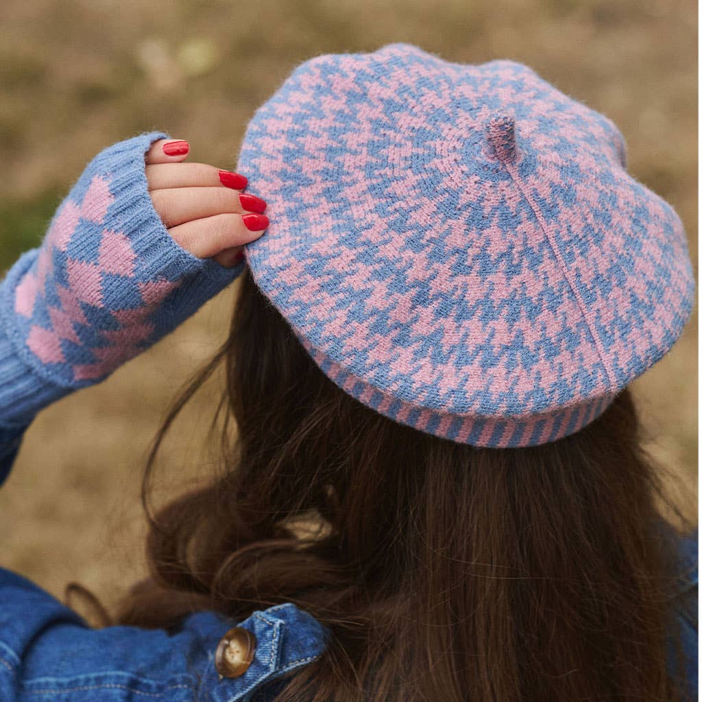 Forever England / Millie Mae – wholesale Beret – Women's – Lola Beret - Sky Blue / Pink1