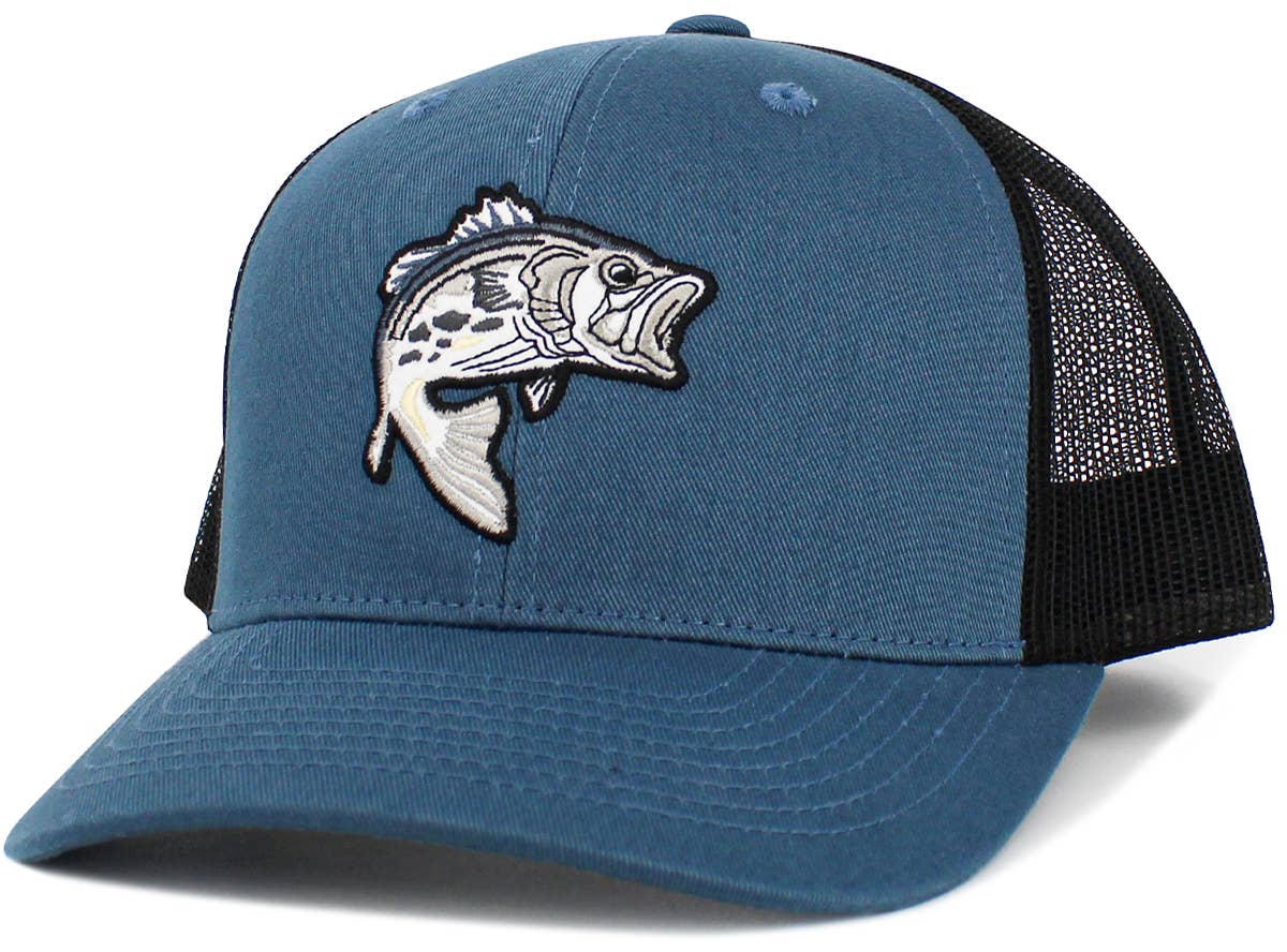 KBETHOS – boné - Unissexo por atacado – Boné trucker com tela e emblema de peixe bass4