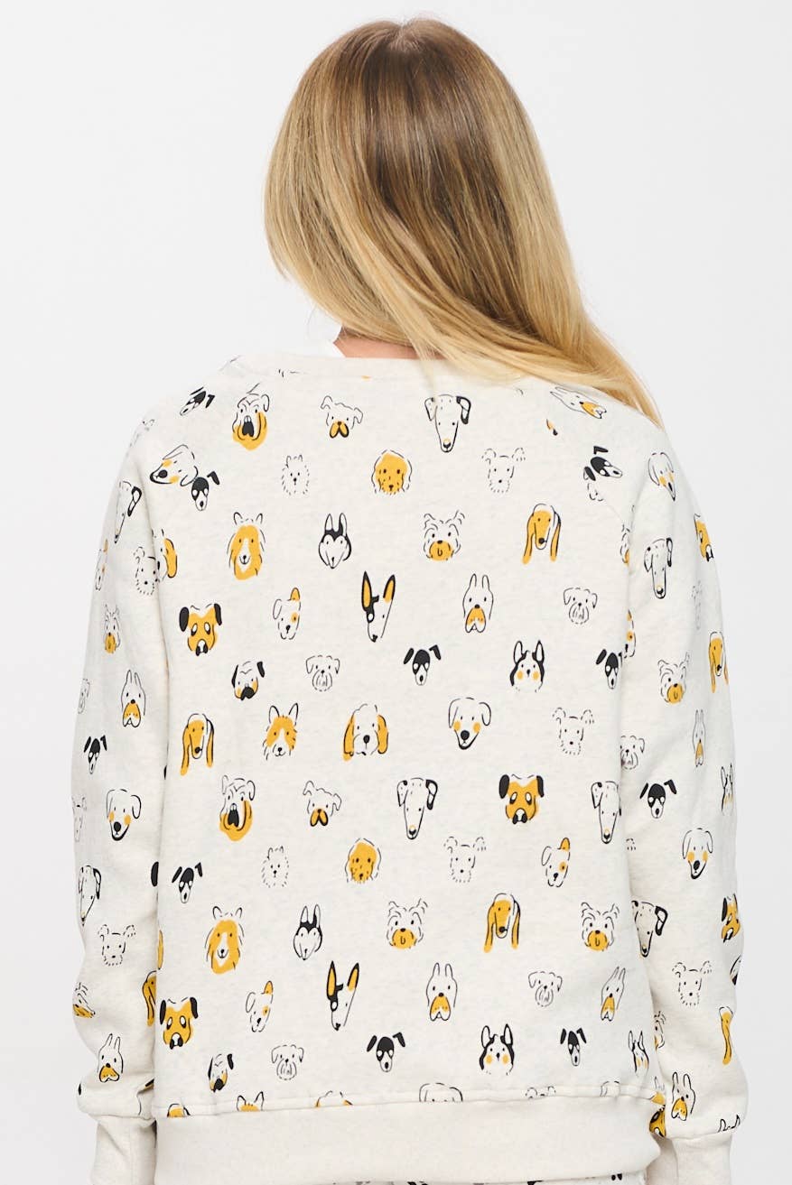 SM WARDROBE - Wholesale Sweatshirt - Women's - COLORFUL DOG HEAD PRINT SWEATSHIRT5