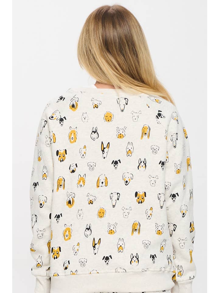 SM WARDROBE - Wholesale Sweatshirt - Women's - COLORFUL DOG HEAD PRINT SWEATSHIRT5