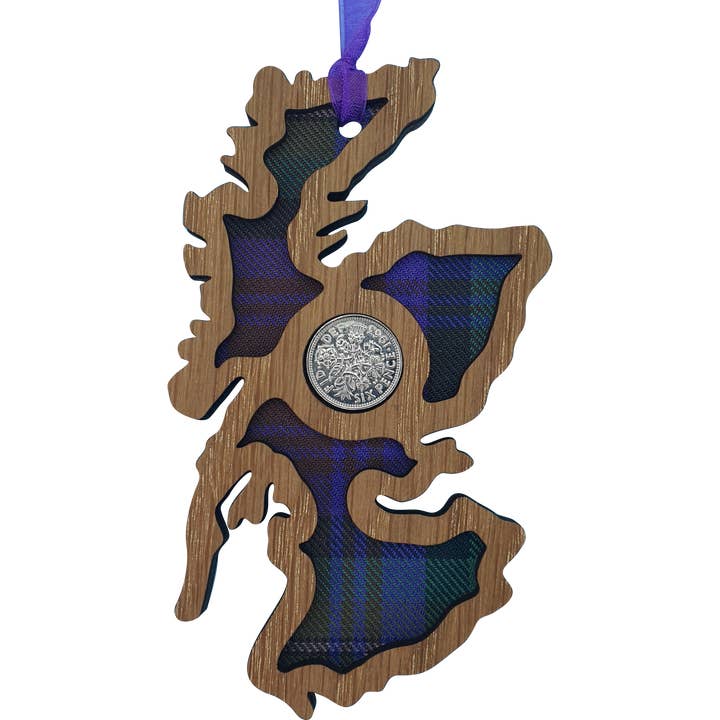 LT Creations - Wholesale Keepsake coin/token - Scotland Map Lucky Sixpence | LS14