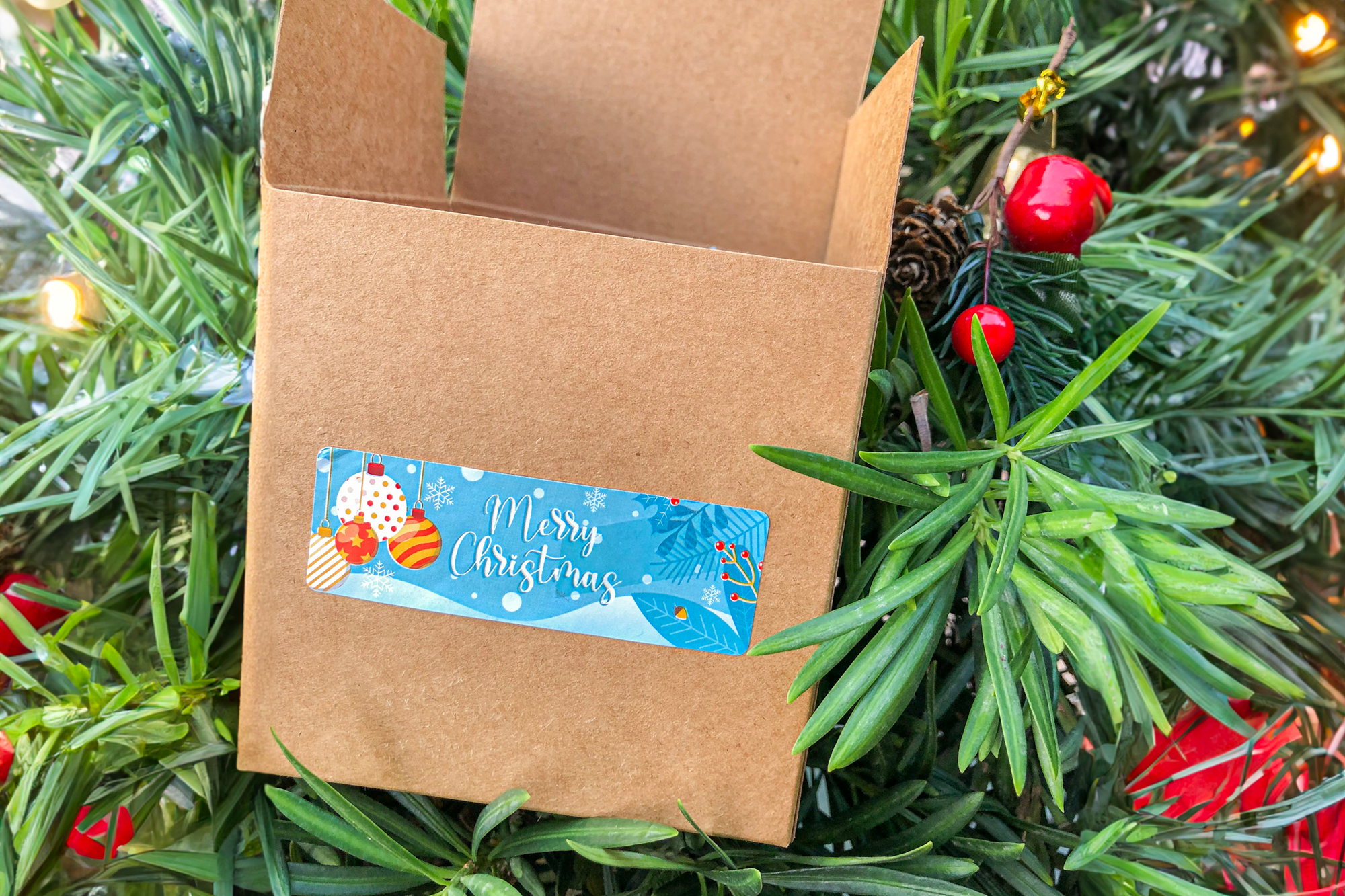 Plantish - Wholesale Gift Tag Label - Frosty Blue Christmas Tag, Sticker | Christmas Card & Label7