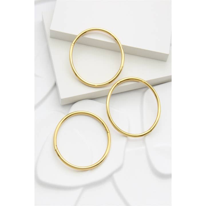 BELLISSIMA BIJOUX - Wholesale Bangle Bracelet - Openable Bangle Bracelet in Gold Stainless Steel – Elegance5