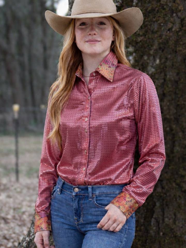 The Sunset Spark Show Shirt for wholesale by The Ranch Equestrian Apparel & Accessories