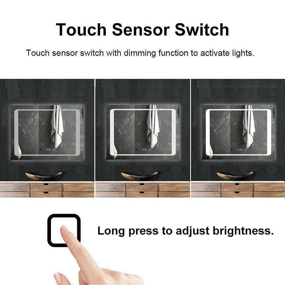 ENER-J - Venta al por mayor Espejos de baño - Espejo de baño LED 800 x 600 mm con altavoz y control táctil3