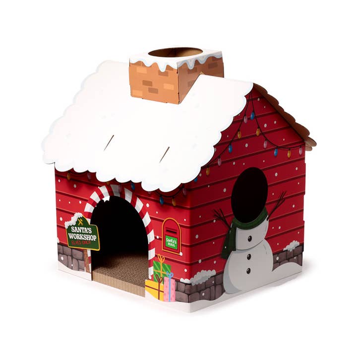 Puckator Ltd – wholesale Pet toy – Cat – Christmas Santa's Grotto Cat Playhouse Cat Den