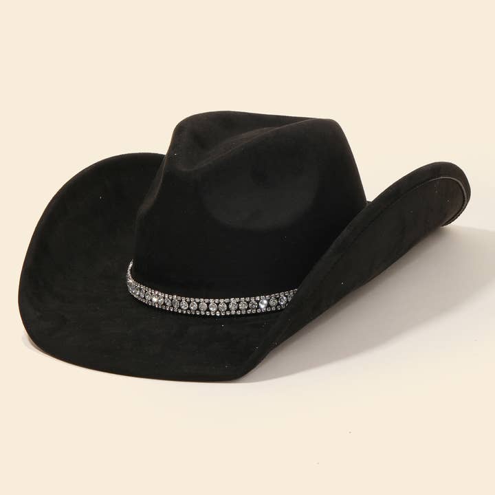 Chapéu de Cowboy Ocidental com Correia Decorada com Pedras de Strass por atacado de Anarchy Street