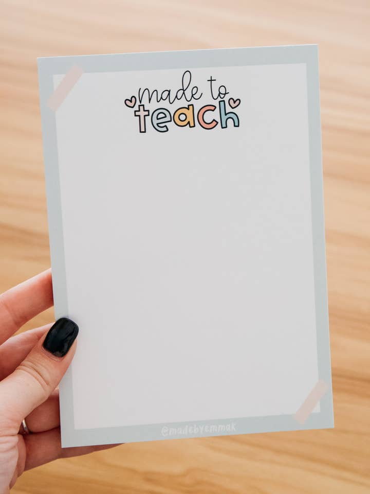 Made to Teach Notepad for wholesale by Made by Emma K