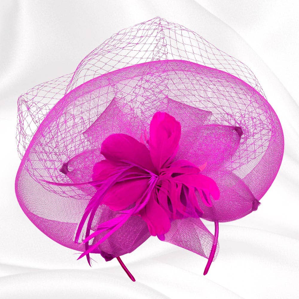 Sensibling Corp. - Wholesale Fascinator Hat - Women's - Flower Feather Mesh Fascinator / Headband3