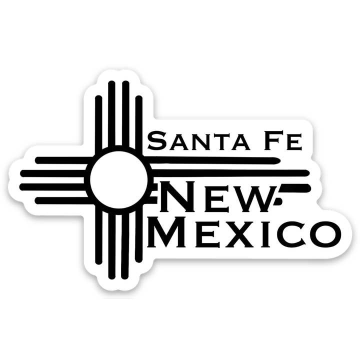 Santa Fe NM Zia Sticker for wholesale by Bugsy's