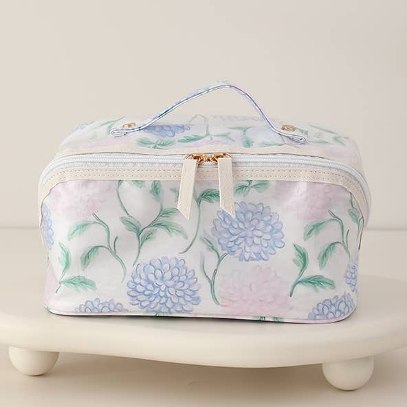Waterproof Cosmetic Case PVC Make up Bag Hydrangea Horizon for wholesale by Southern My Sass