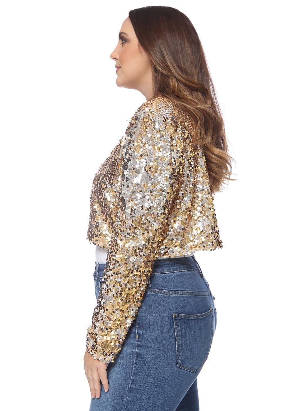 Anna Kaci Wholesale - Wholesale Jacket - Women's - Plus Size Sequin Bolero2
