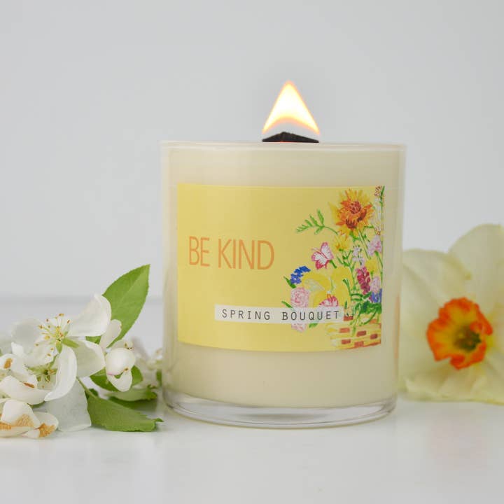 Be Kind Spring Yellow French Lilac Candle for wholesale by Continue Good
