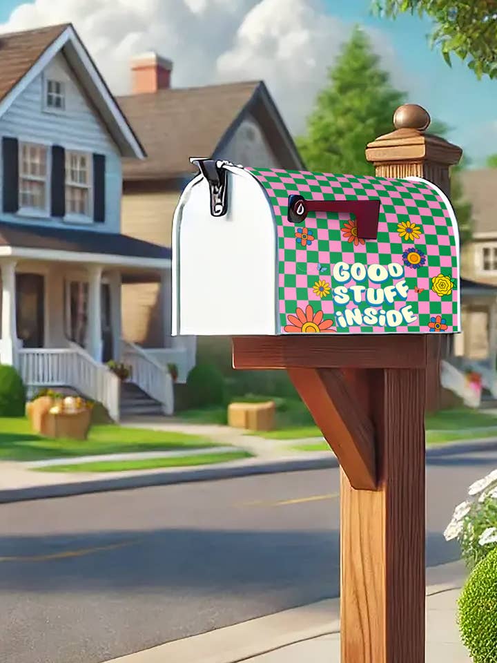 Good Stuff Inside Mailbox Cover #MC0007 for wholesale by Happy Cow Lawn Decor