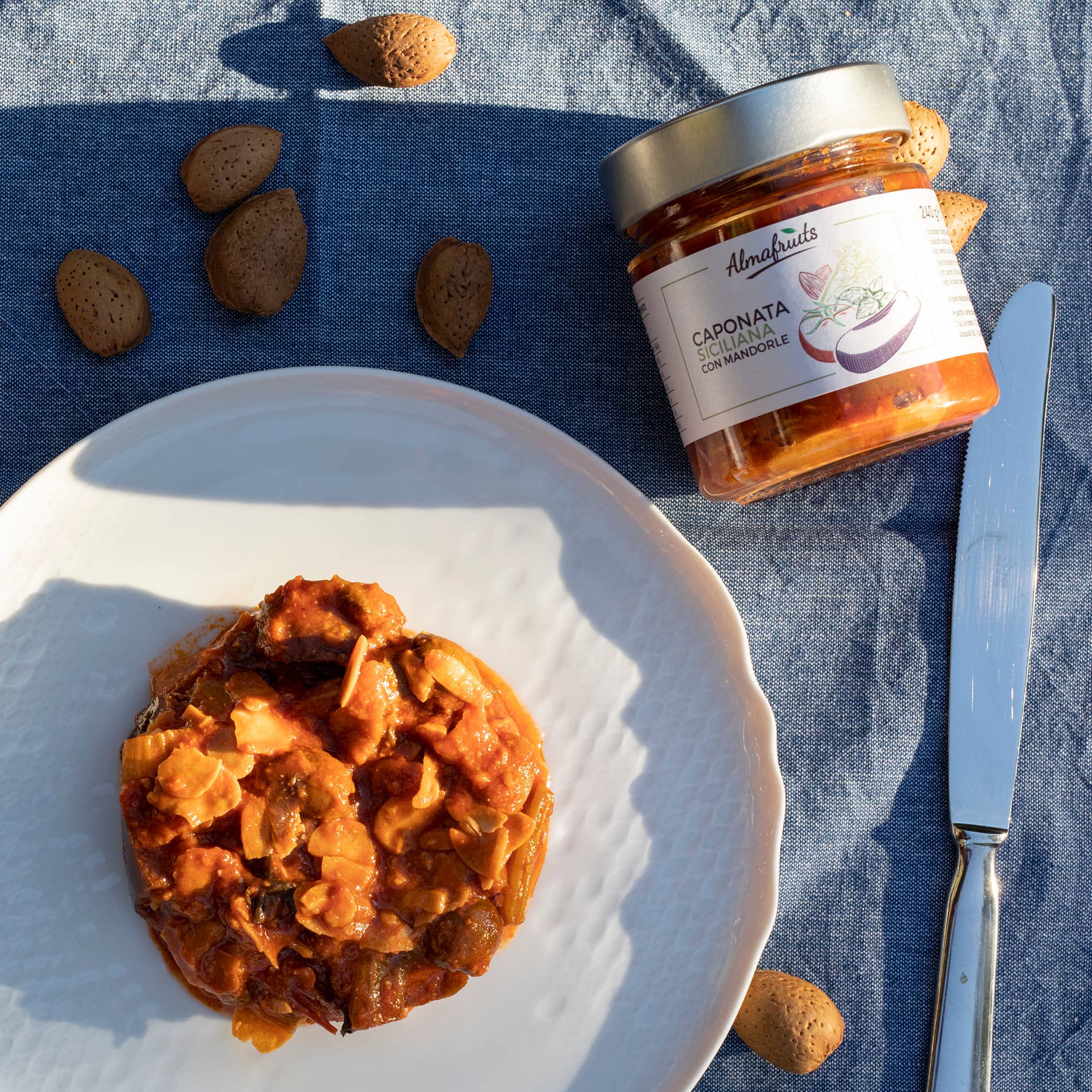 almasicily - Wholesale Sauce - Sicilian Aubergine Caponata With Almonds Vase 240g1