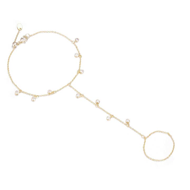 Regndroppsarmband med kedja och kristaller för wholesale av Kamaria Jewelry