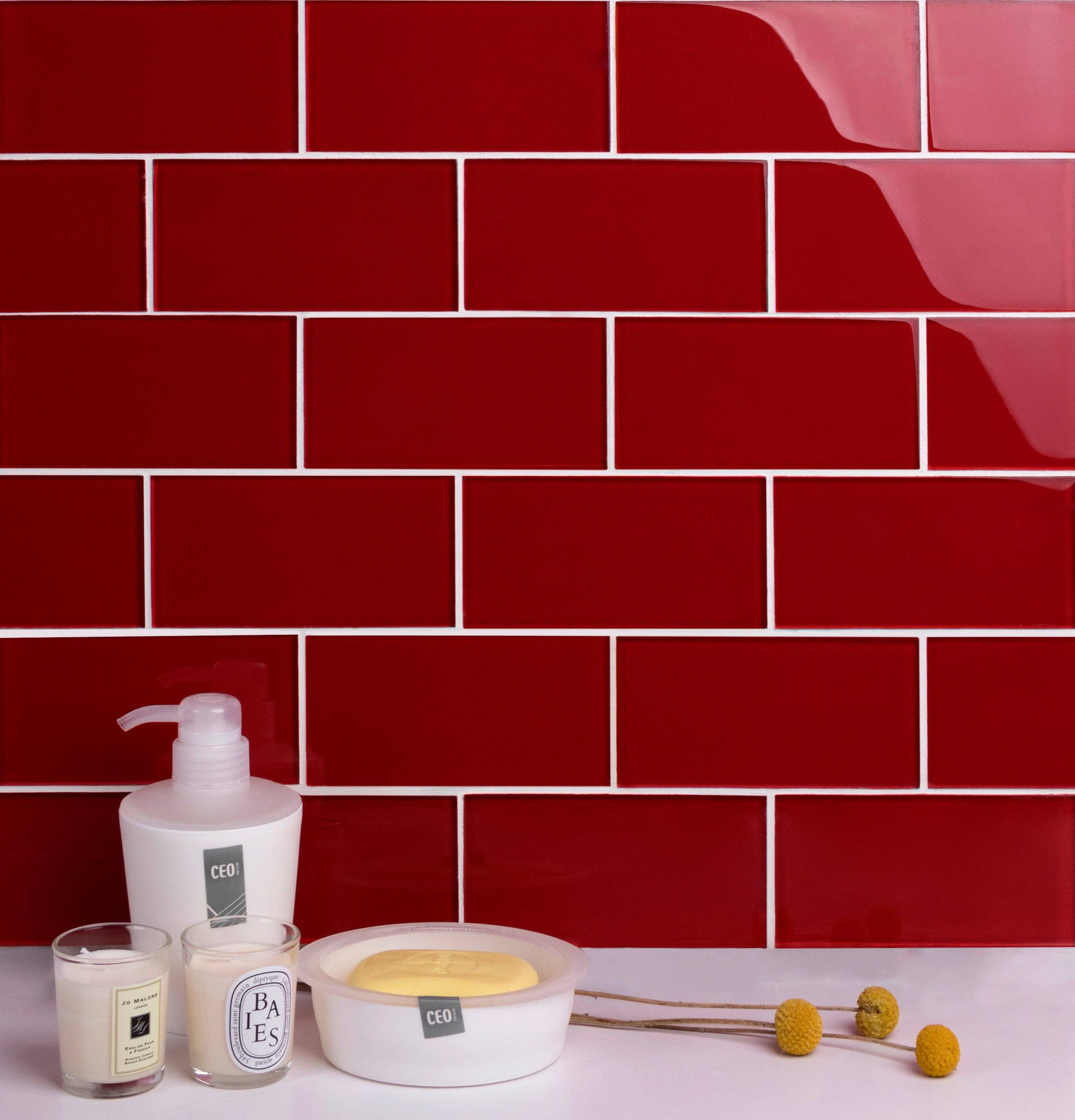 WS Tiles - Vente Carrelages muraux - Carreau de mosaïque en verre de 3" x 6", dosseret pour cuisine et salle de bain - 5 pieds carrés par carton38