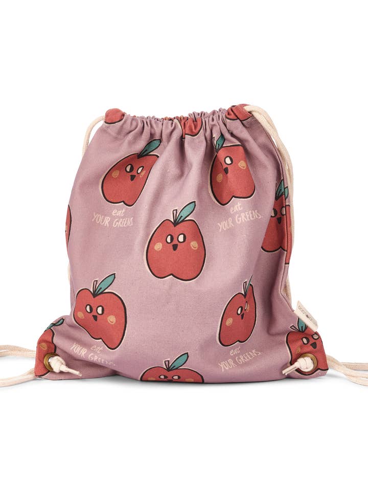 Cotton canvas gymbag apple for wholesale by Studioloco