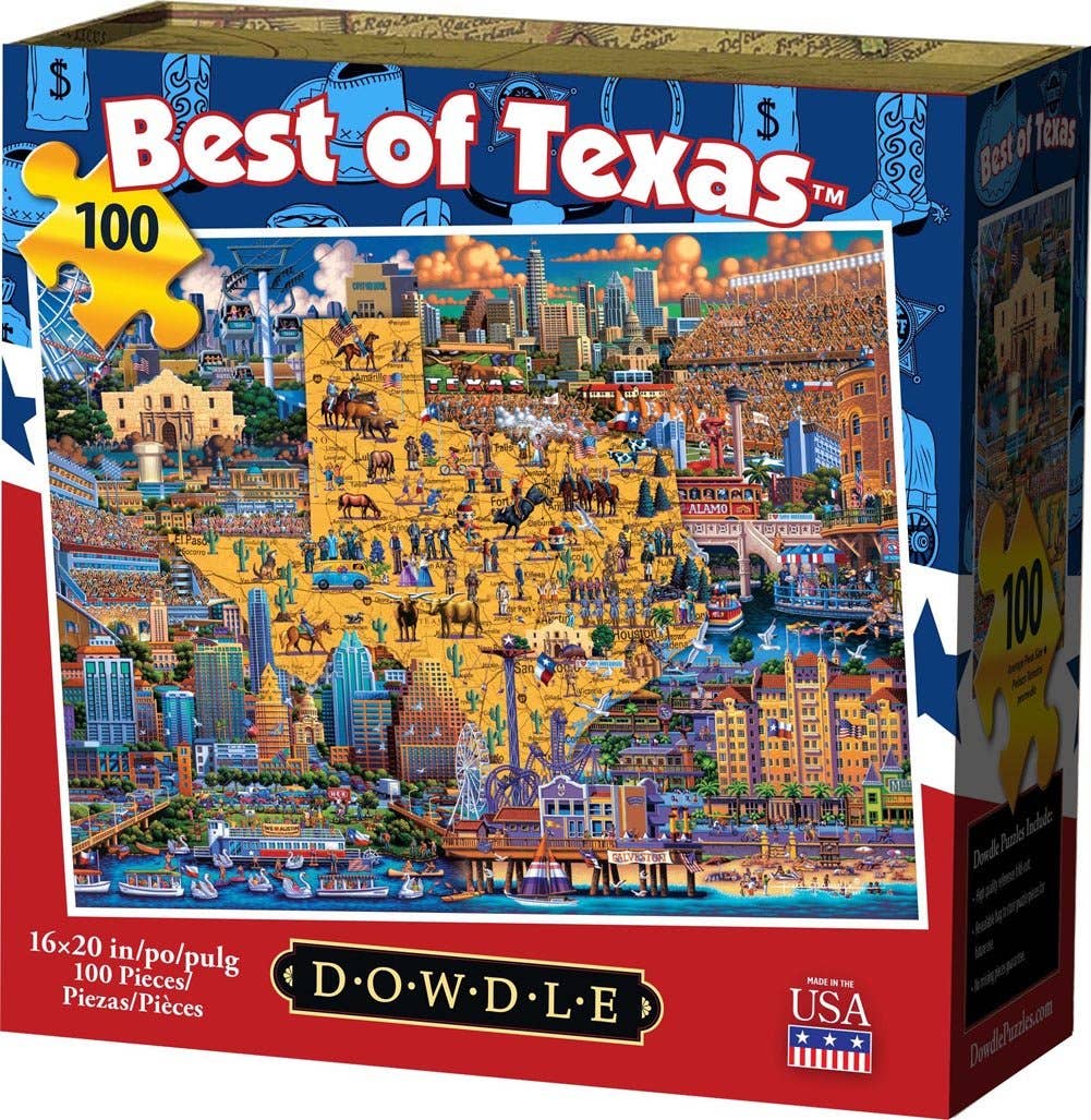 Boardwalk Puzzle Company - Wholesale Puzzle - Adult - Best of Texas - 100 Piece0