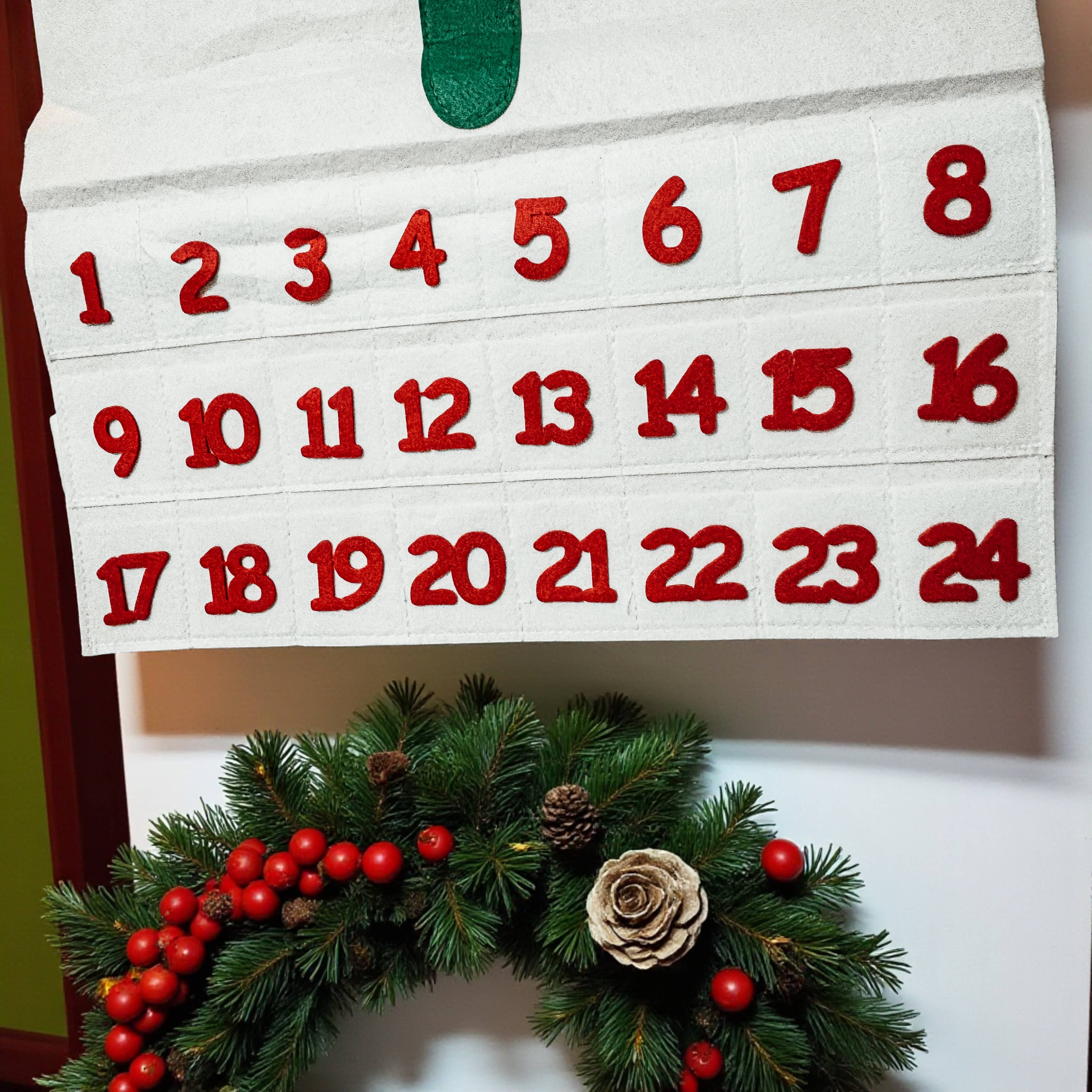 Gia Roma - Vente Calendriers de l'avent - Calendrier de l'Avent en feutre avec ornements en peluche faits à la main réutilisables37