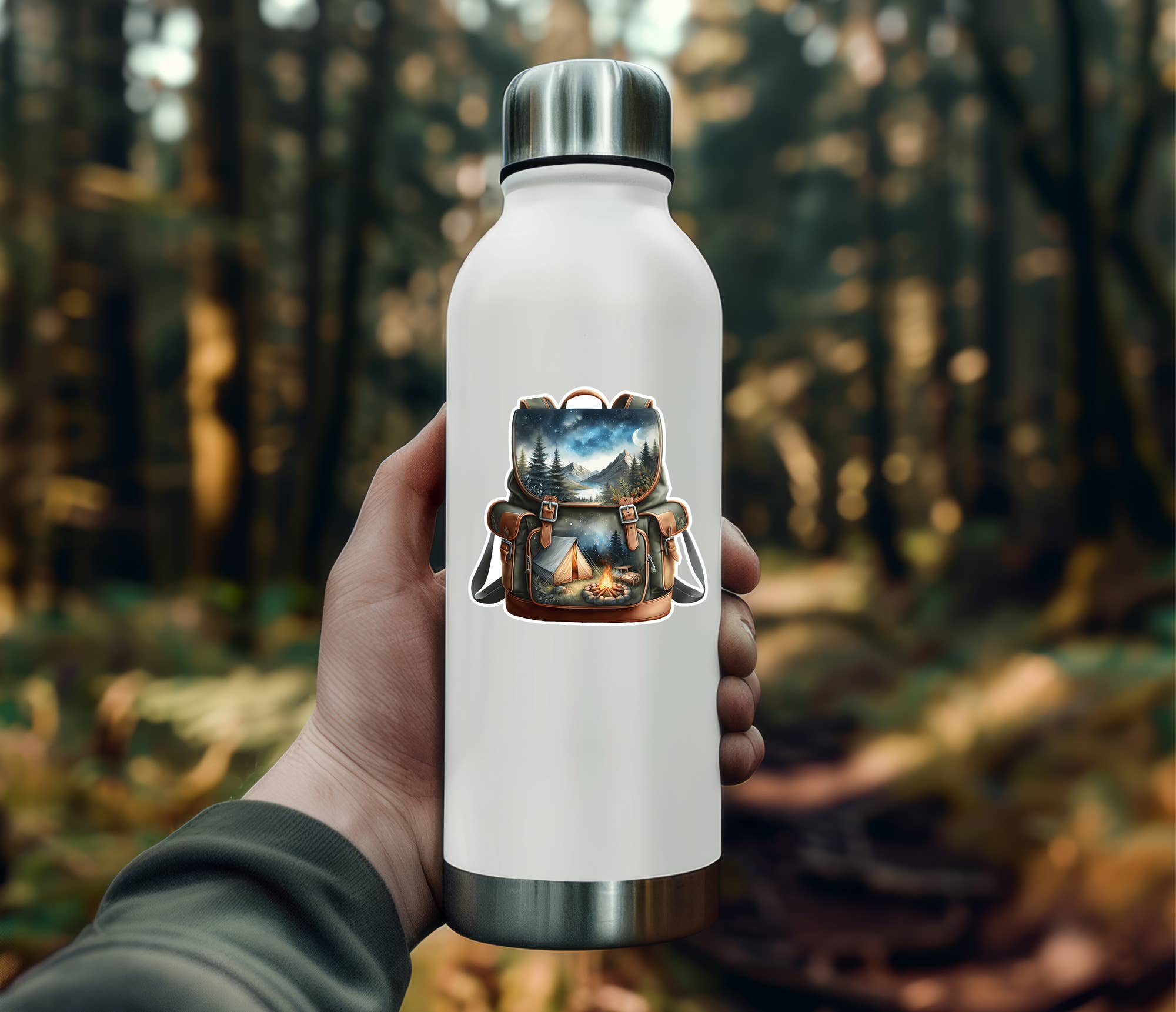 PiggyPrintStickers - Wholesale Sticker - Outdoor Sticker | Tent Camping Scene | Vinyl Decal2