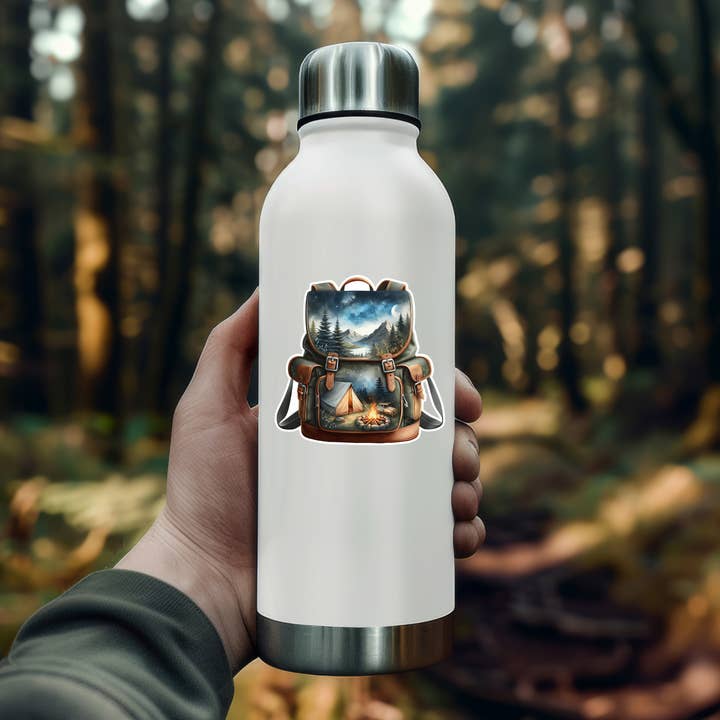 PiggyPrintStickers - Wholesale Sticker - Outdoor Sticker | Tent Camping Scene | Vinyl Decal2