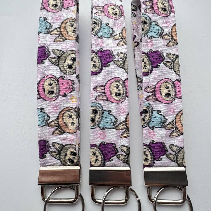The Sticker Lab - Wholesale Keychain - Women's - Labubu Kawaii Inspired Fabric Keychain Wristlet, Key Fob1