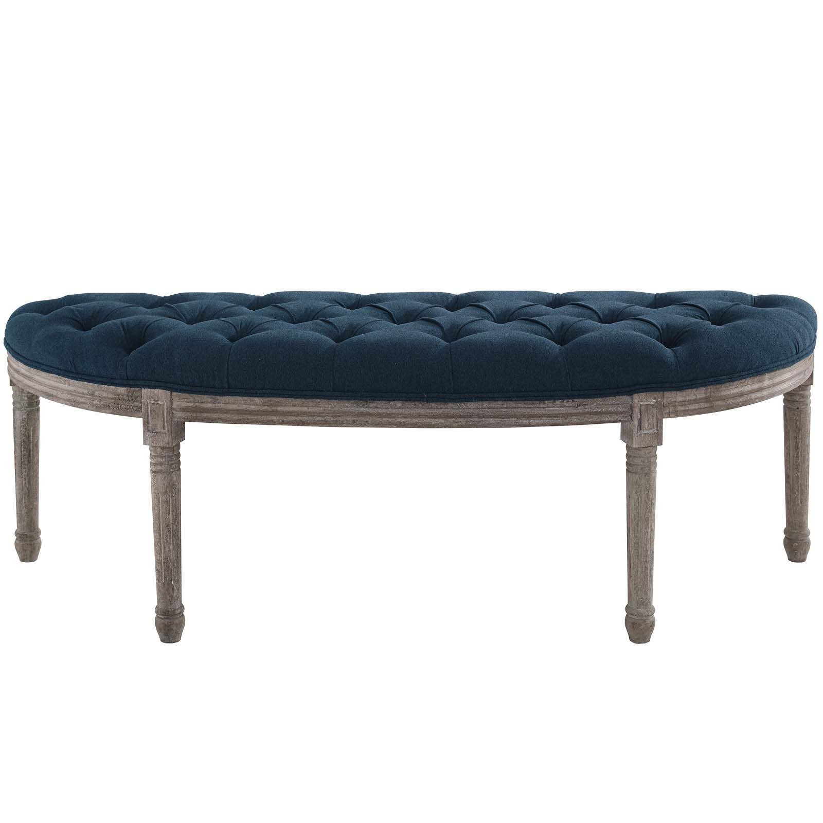 Modway - Wholesale Bench - Esteem Vintage French Upholstered Fabric Semi-Circle Bench9