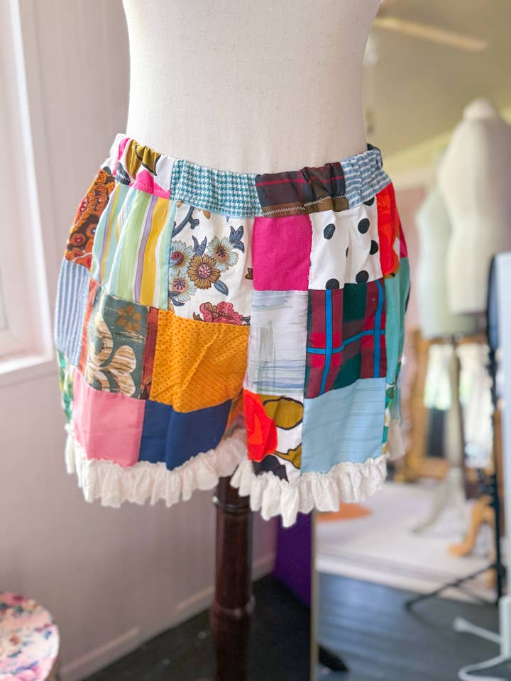 Boho Patchwork Boxershorts/ Loungewear Handgemaakt OOAK voor wholesale door Jo Noelle