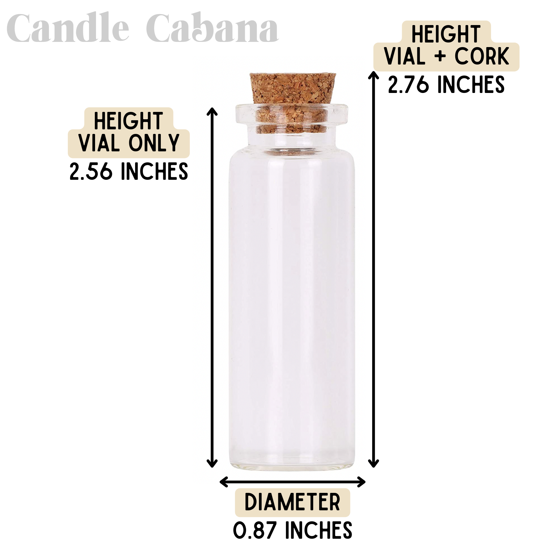 Candle Cabana – wholesale Tändsticka – Färgade tändstickor i glasflaska med korklock - 25 st - Striker4