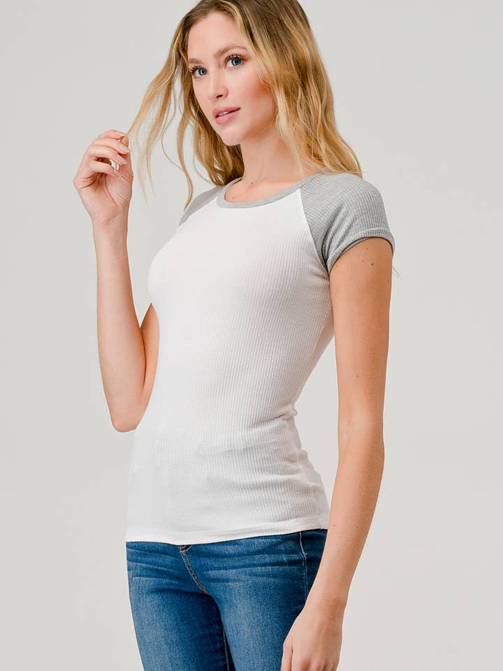 SHORT SLEEVE RAGLAN BASEBALL T-SHIRT for wholesale by Hashttag