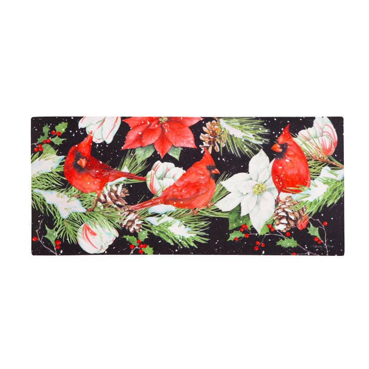Evergreen Enterprises - Wholesale Door Mat - Joyful Cardinal Winter Visit Sassafras Switch Mat