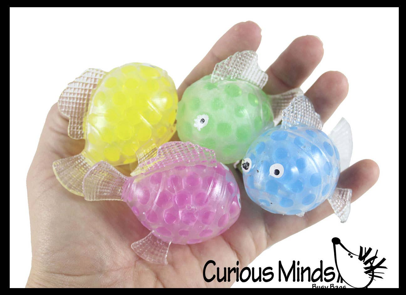 Curious Minds Toys – Großhandel Squishy-Spielzeug – Kind & Baby – 1 x Quetschball mit Wasserperlen, gefüllt mit Fischperlen, sensorisch, St.2