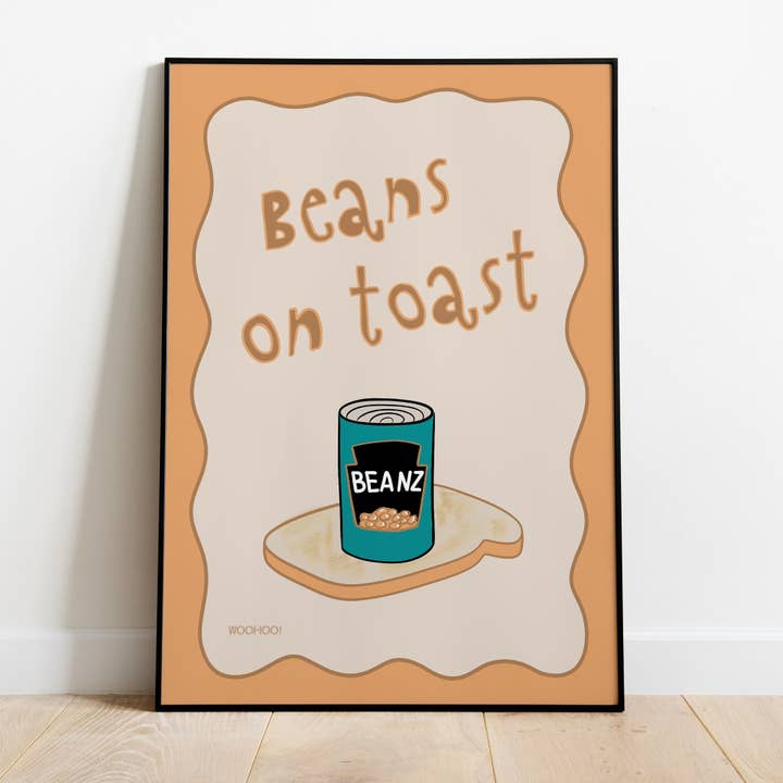 BEANS ON TOAST PRINT for wholesale by Woo Hoo Prints