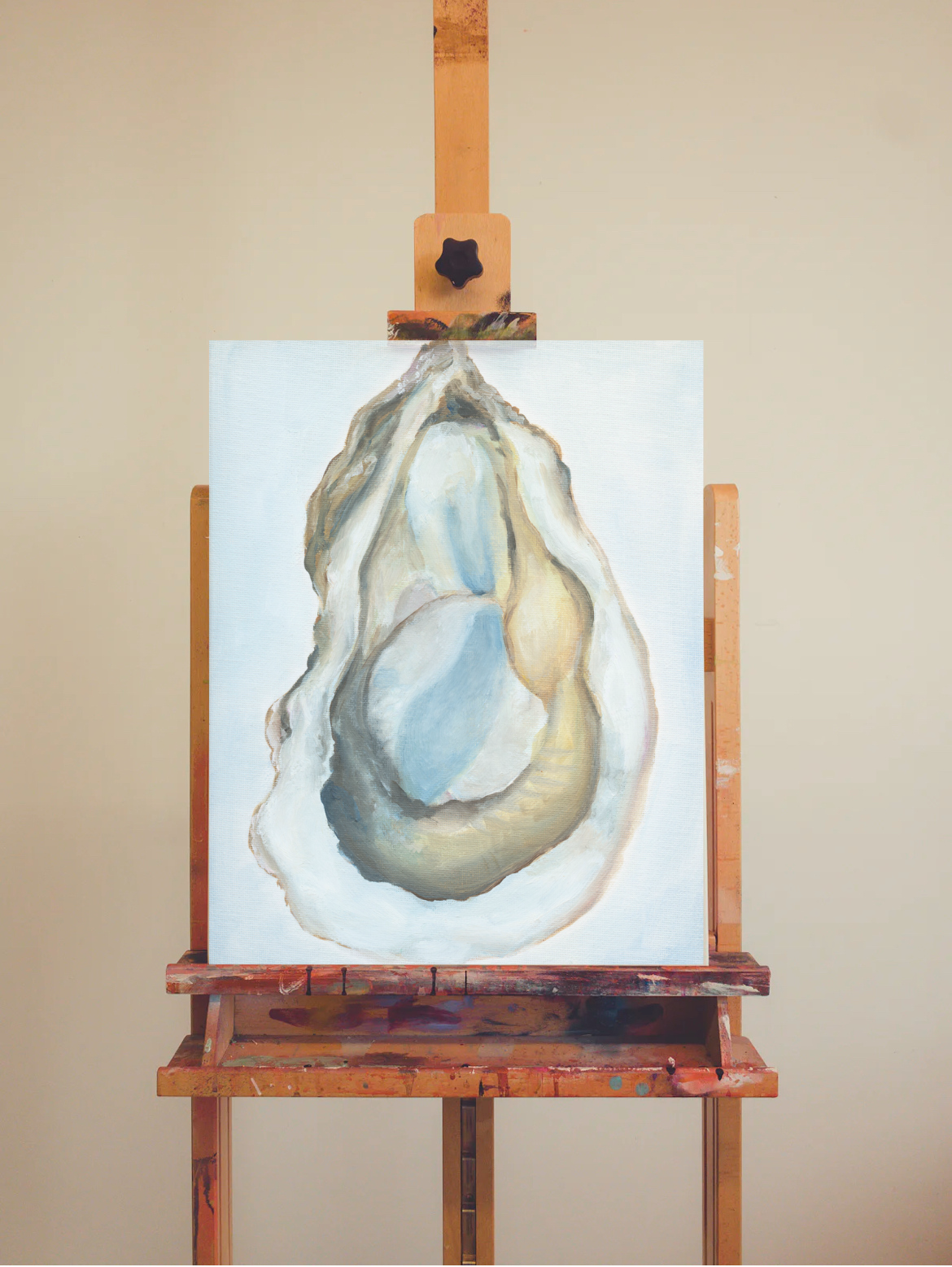 Melissa Dayton Art and Design - Wholesale Gallery Wall Set - Set of 3 Art Print Coastal Art Oil Canvas Blue Oysters3