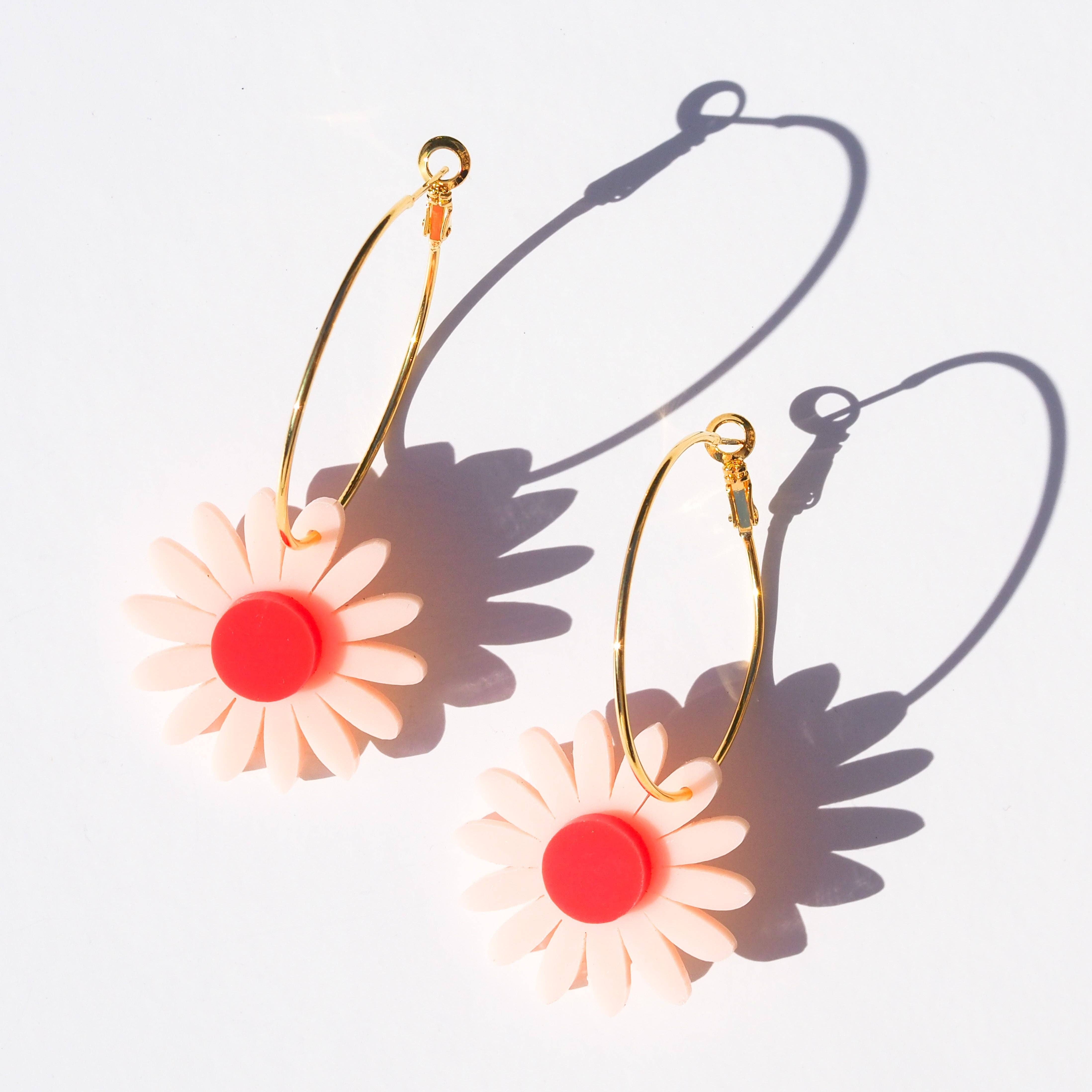 Emeldo - Wholesale Hoop Earrings - Daisy Hoops // Select Daisy Colour + Hoop0