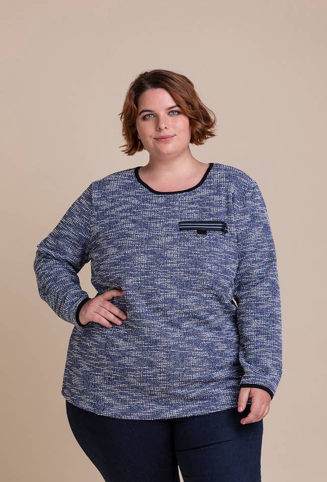 Pomme Rouge Paris - Wholesale Tunic - Women's - Blue mottled tunic (C6177)