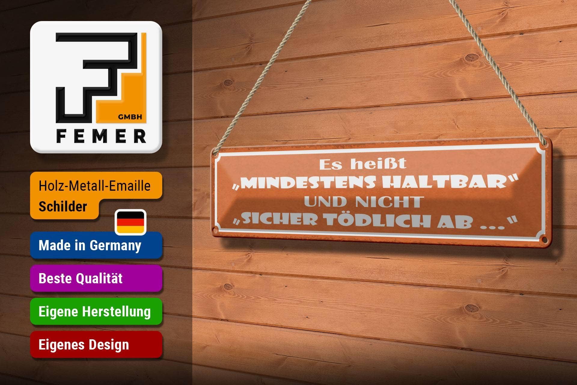 Femer - Vente Pancarte - Plaque en étain décorative et durable de 46 x 10 cm2