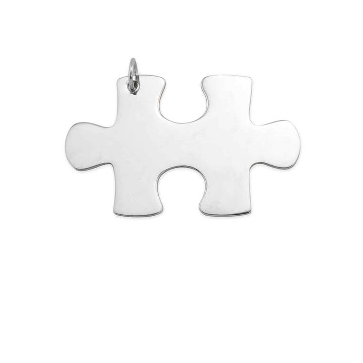 Polished Blank Horizontal Stainless Steel Puzzle Piece for wholesale by WJW