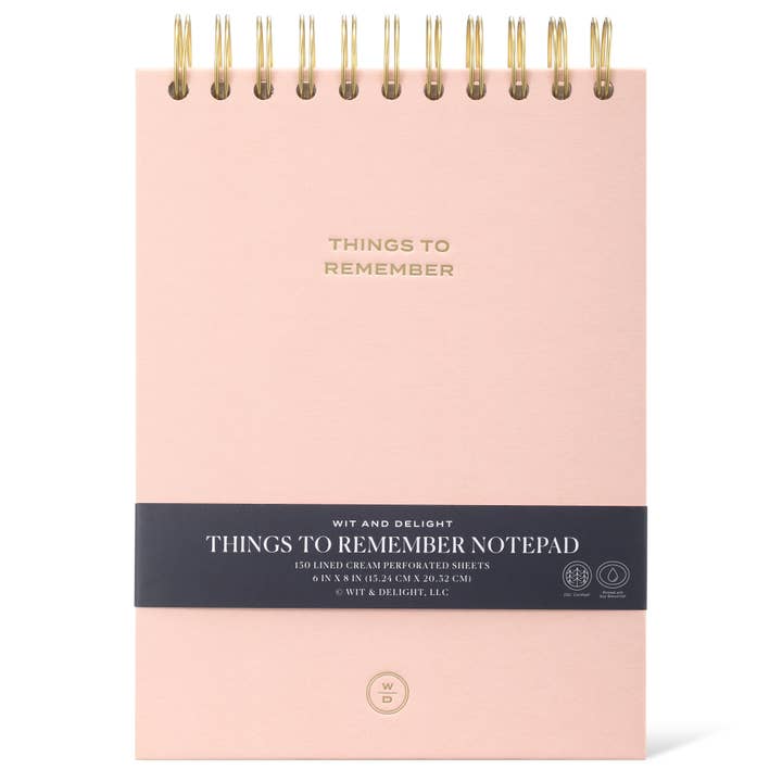 Wit & Delight - Wholesale Notepad - Things to Remember Spiral Notepad4