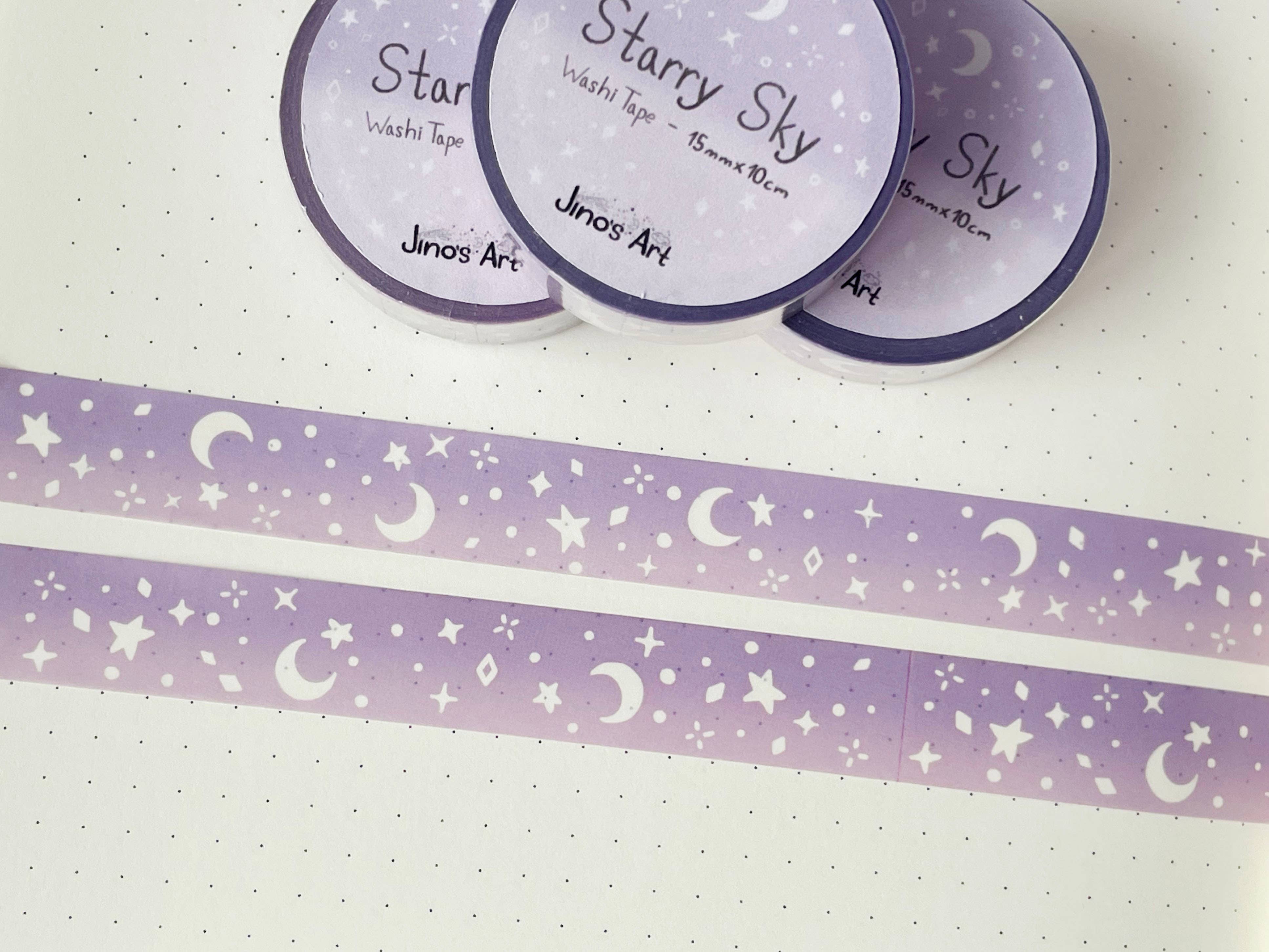 Jino's Art - Wholesale Washi Tape - Purple Starry sky washi tape  - Stationary tape - 15mm x 10m2