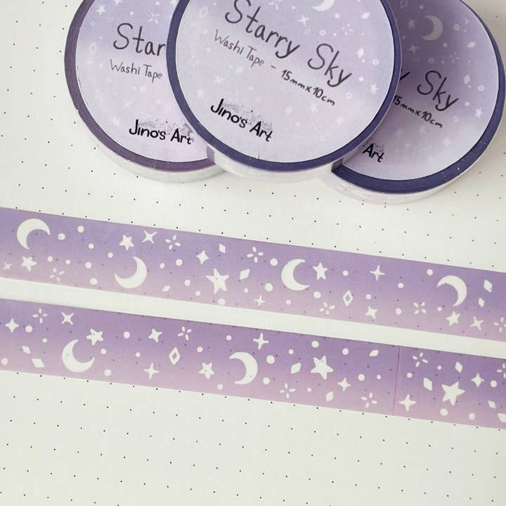 Jino's Art - Wholesale Washi Tape - Purple Starry sky washi tape - Stationary tape - 15mm x 10m2