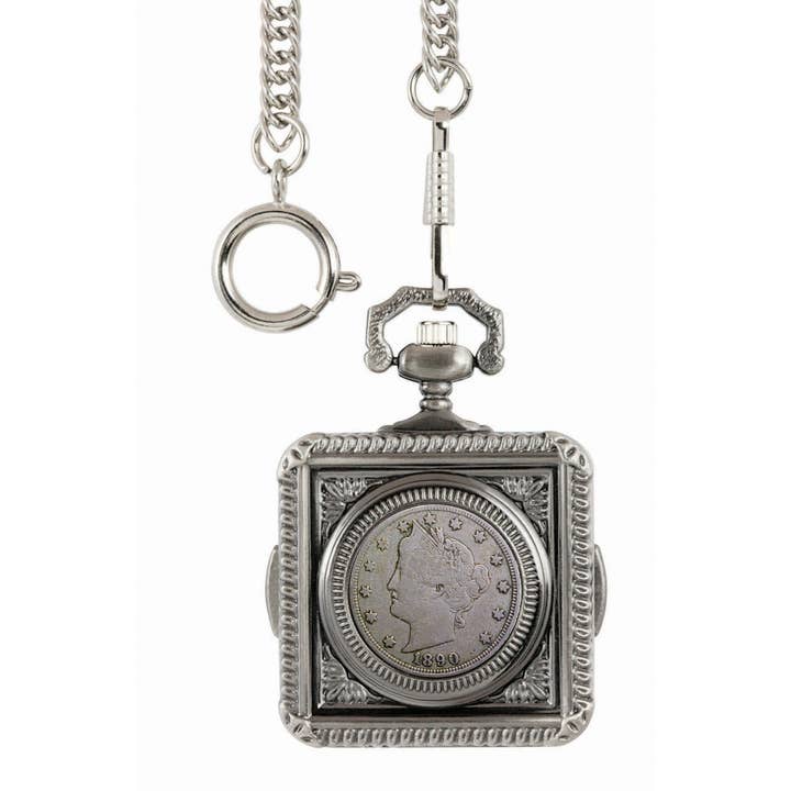 1800's Liberty Nickel Coin Pocket Watch for wholesale by American Coin Treasures